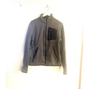 Champion Mens M Zip Up Long Sleeve Pocket Front Jacket Grey & Black winterwear